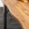 Massivholz Esstisch LIVING EDGE 180cm natur Wildeiche geölt Baumkante Kufengestell