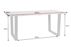 Massivholz Esstisch LIVING EDGE 180cm natur Wildeiche geölt Baumkante Kufengestell