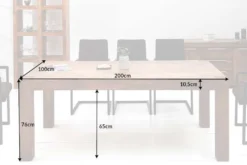 Massivholz Esstisch MAKASSAR 200cm braun Sheesham stone finish Holzbeine rechteckig