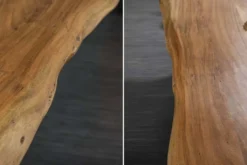 Massivholz Esstisch MAMMUT NATURE 240cm Akazie Baumkante X-Gestell anthrazit 6cm Tischplatte
