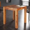 Massivholz Esstisch PURE 70cm braun Sheesham stone finish Bistrotisch quadratisch