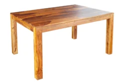 Massivholz Esstisch PURE 135cm braun Sheeshamholz stone finish einzigartige Maserung