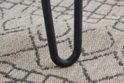 Massivholz Esstisch SCORPION 120cm braun Akazie schwarze Metallbeine Hairpin Legs Retro