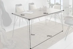 Massivholz Esstisch SCORPION 180cm braun Akazie schwarze Metallbeine Hairpin Legs Retro