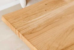 Massivholz Esstisch WILD OAK 160cm natur schwarz Wildeiche Baumkante geölt X-Gestell