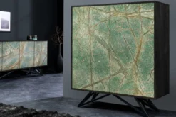 Massivholz Highboard MOUNTAIN SOUL 120cm echter Naturstein Akazie Schrank