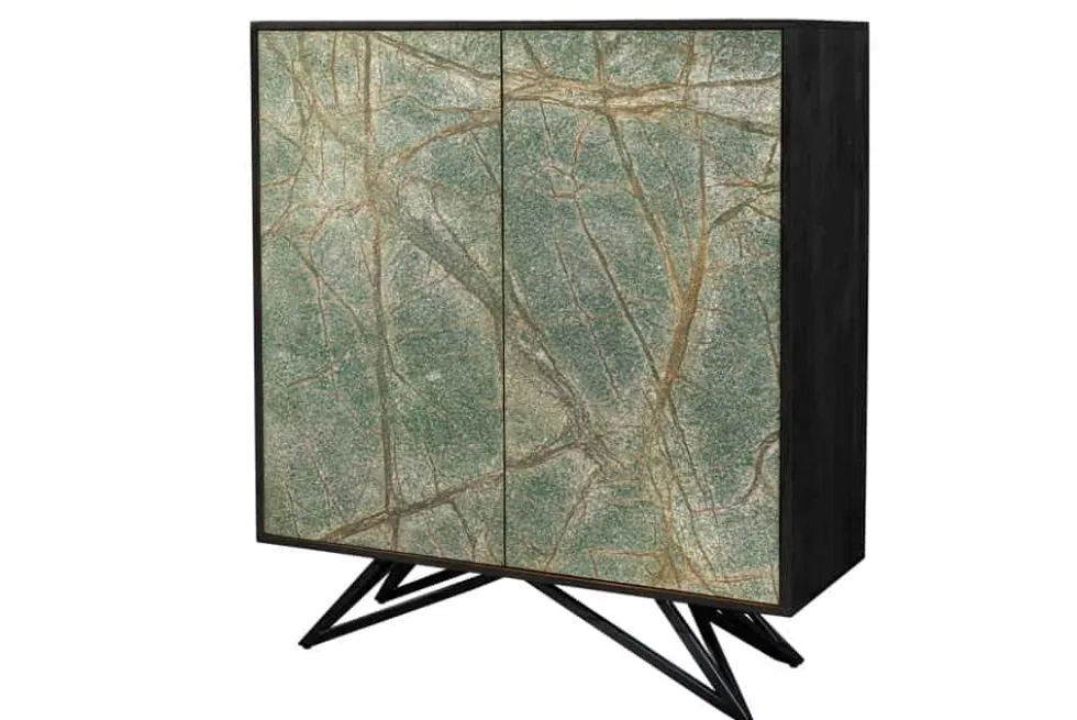 Massivholz Highboard MOUNTAIN SOUL 120cm echter Naturstein Akazie Schrank