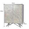Massivholz Highboard MOUNTAIN SOUL 120cm grau grün marmoriert Steinfurnier Akazie
