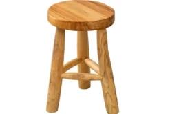 Massivholz Hocker BALI 45cm natur rund Teakholz Beistelltisch Sitzhocker Nachttisch