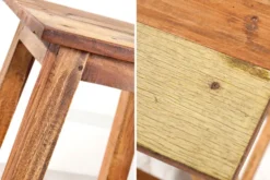 Massivholz Hocker JAKARTA 50cm recycelt Beistelltisch Sitzhocker
