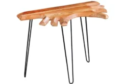 Massivholz Konsolentisch WILD 105cm Akazie natur Hairpin Legs Baumkante