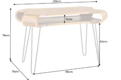 Massivholz Schreibtisch ORGANIC LIVING 120cm braun Sheesham stone finish mit Stauraum