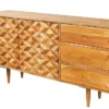 Massivholz Sideboard ALPINE 145cm Akazie honey finish Kommode mit Schubladen Retro Design