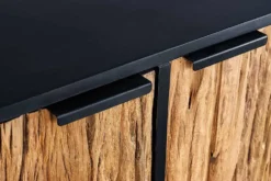 Massivholz Sideboard BARRACUDA 150cm Teak Mango schwarz Metall recycelt