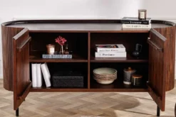 Massivholz Sideboard GATSBY 150cm dunkelbraun Mango Retro Design