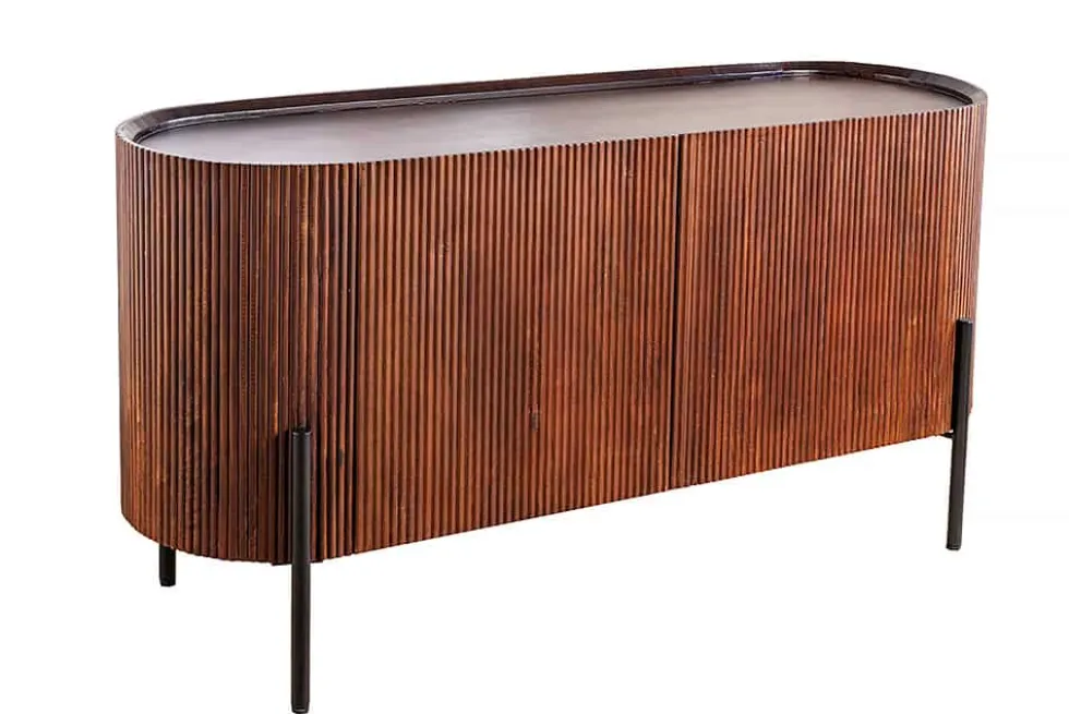 Massivholz Sideboard GATSBY 150cm dunkelbraun Mango Retro Design