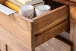 Massivholz Sideboard MAKASSAR 175cm braun Sheesham stone finish Kommode mit Schubladen