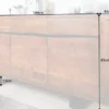 Massivholz Sideboard MAMMUT 160cm Akazie honey finish Metall Baumkante mit Schubladen