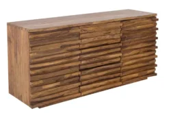 Massivholz Sideboard RELIEF 160cm braun Sheesham stone finish Kommode mit Schubladen