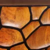 Massivholz Sideboard VULCANO 180cm braun Mangoholz mit 3D Schnitzereien handmade Metallgestell schwarz