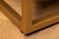 Massivholz Sideboard VULCANO 180cm weiß schwarz Mangoholz mit 3D Schnitzereien handmade Metallgestell gold