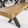 Massivholz Sitzbank THOR 200cm vintage braun Pinie recycelt Industrial Design