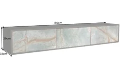 Massivholz TV Lowboard MOUNTAIN SOUL 160cm schwarz hängend echter Naturstein Akazie