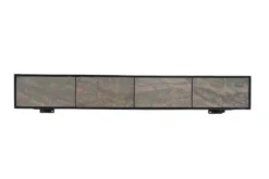 Massivholz TV-Lowboard MOUNTAIN SOUL 200cm Akazie grün bronze hängend Naturstein schwarz