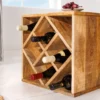 Massivholz Weinregal CUBUS 40cm Mango handmade Beistelltisch