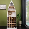 Massivholz Weinregal SEVEN SEAS 180cm weiß natur Mango Flaschenregal