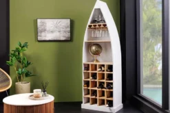 Massivholz Weinregal SEVEN SEAS 180cm weiß natur Mango Flaschenregal