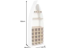 Massivholz Weinregal SEVEN SEAS 180cm weiß natur Mango Flaschenregal