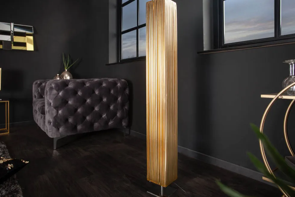 Moderne Designer Stehlampe PARIS 120cm gold Stehleuchte
