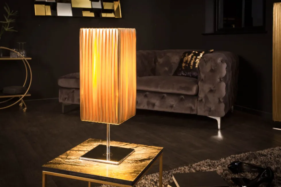 Moderne Designer Tischlampe PARIS 43cm gold Tischleuchte