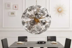 Moderne Design Hängeleuchte INFINITY HOME 65cm Glas gold Pendelleuchte