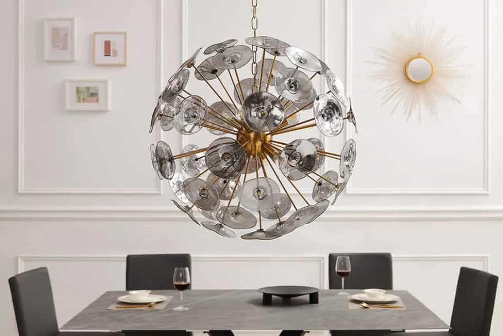 Moderne Design Hängeleuchte INFINITY HOME 65cm Glas gold Pendelleuchte