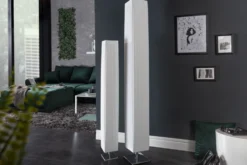 Moderne Design Stehlampe PARIS 160cm weiß Plissee Schirm Stehleuchte