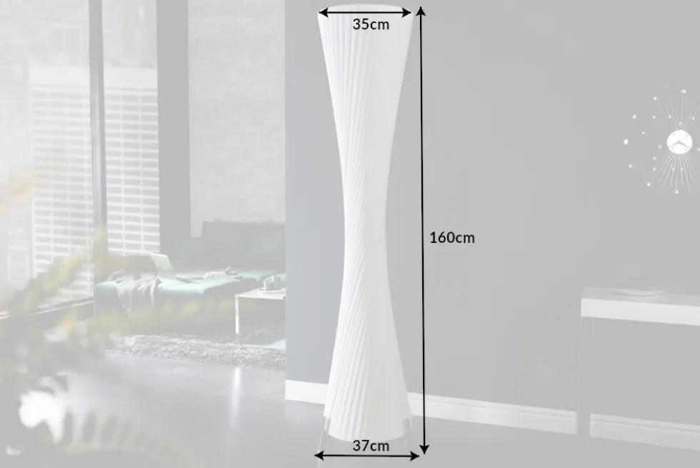 Moderne Design Stehlampe PARIS X 160cm weiß Stehleuchte