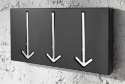 Moderne Design Wandgarderobe ARROW 30cm schwarz mit 3 Haken