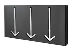 Moderne Design Wandgarderobe ARROW 30cm schwarz mit 3 Haken