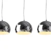 Moderne 3er Hängeleuchte CHROMAGON Chrom Kugelleuchte