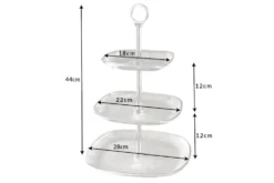 Moderne Etagere ORIENT 45cm silber Hammerschlag-Design mit drei Etagen