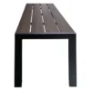 Moderne Gartenbank DESIGNO 130cm dunkelbraun schwarz Aluminium wetterfest Outdoor Sitzbank