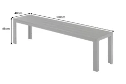 Moderne Gartenbank DESIGNO 180cm anthrazit schwarz Aluminium wetterfest Outdoor Sitzbank