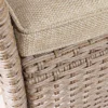 Moderne Gartenbank PORTOFINO 140cm natur beige Polyrattan Sitzbank mit Tisch wetterfest