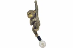 Moderne Hängelampe MONKEY 55cm gold Affen-Skulptur handmade