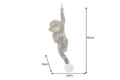 Moderne Hängelampe MONKEY 55cm gold Affen-Skulptur handmade