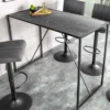 Moderner Bartisch SLIM LINE 120cm graphit Metall Tresen Stehtisch