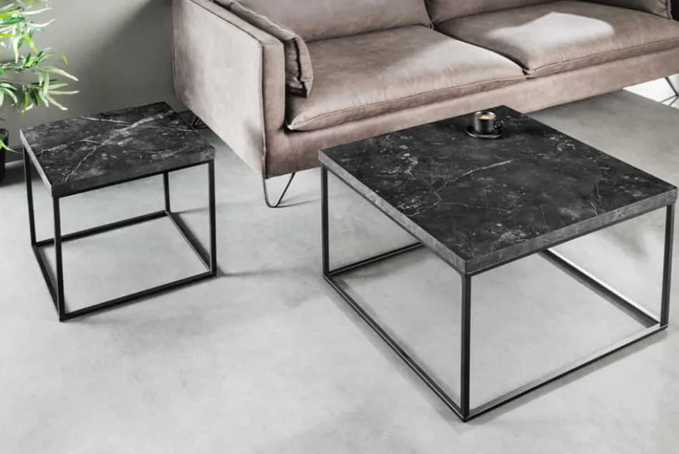 Moderner Beistelltisch ARCHITECTURE 45cm graphit Metallgestell