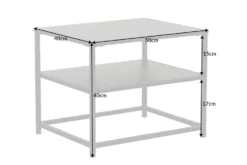 Moderner Beistelltisch DURA STEEL 50cm schwarz Metall mit Ablagefach